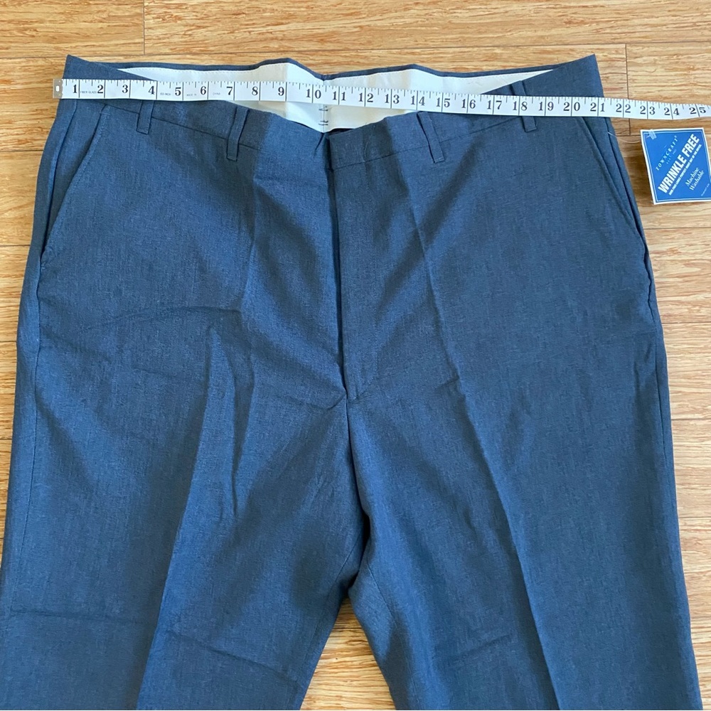 Towncraft Wrinkle Free Stain Release Pants 44 Cotton Blend Blue see measurements - Picture 2 of 8